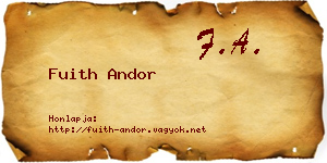 Fuith Andor névjegykártya