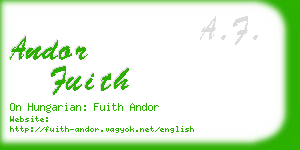 andor fuith business card